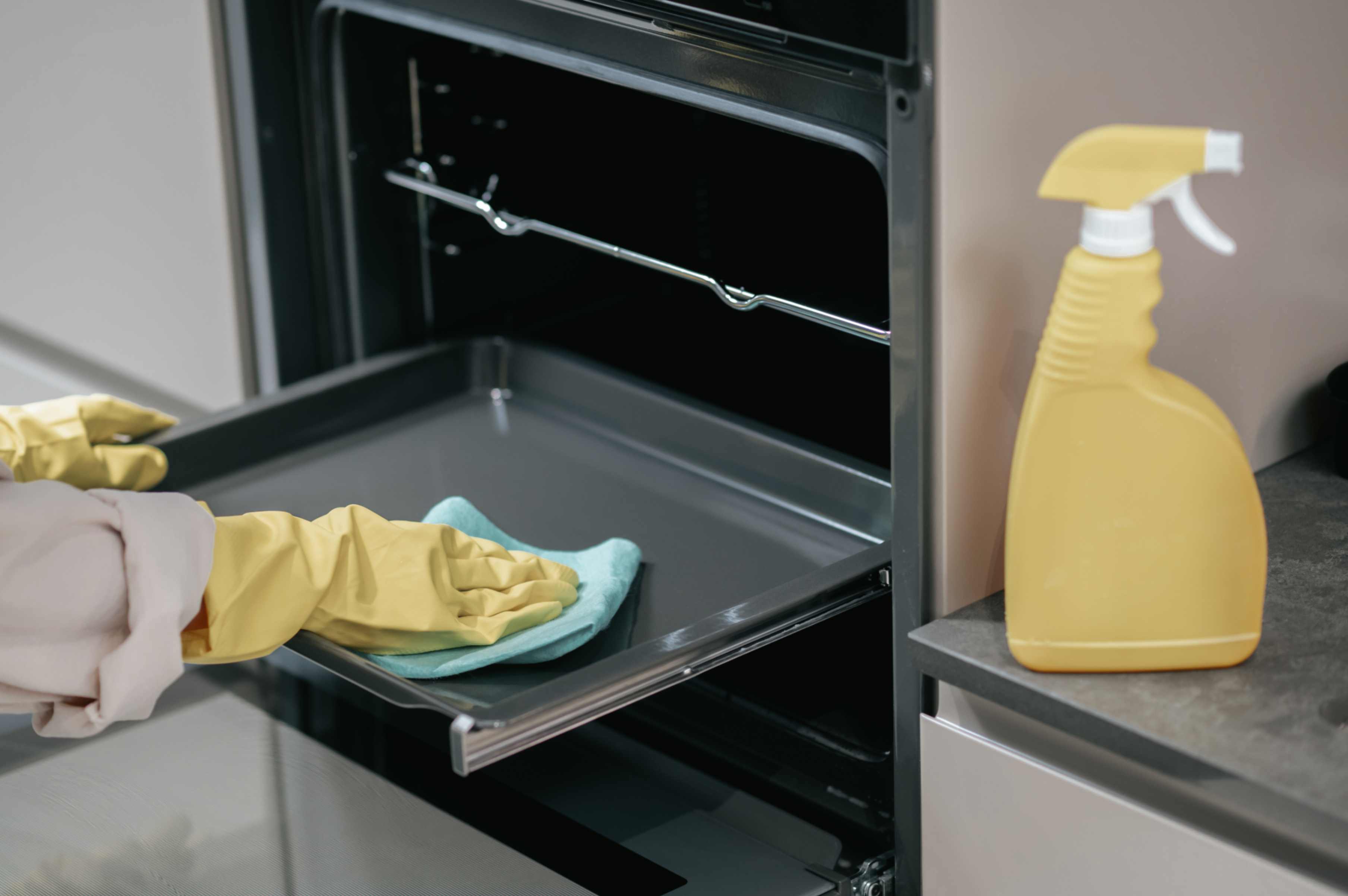 Oven and appliance cleaning with grease and stain removal
